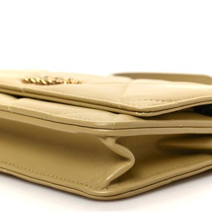 Chanel Lambskin Quilted Chanel 19 Wallet On Chain WOC Light Green 9 of 9