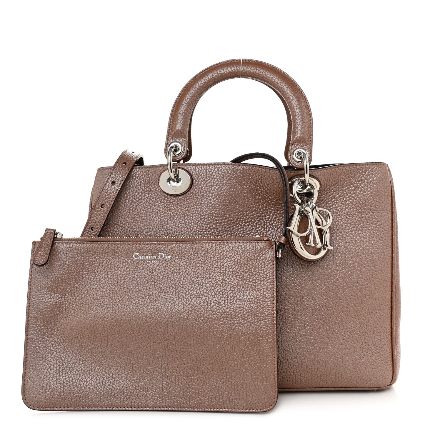 Metallic Bullcalf Medium Diorissimo Tote Pink