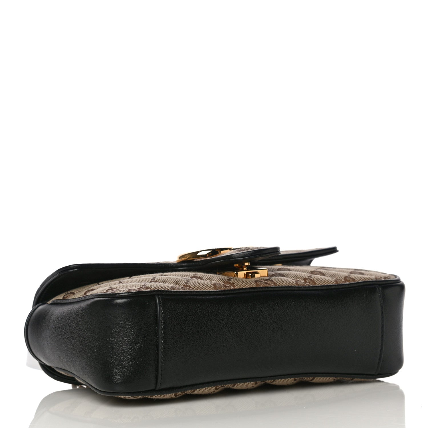Gucci Monogram Matelasse Diagonal Mini GG Marmont Shoulder Bag Beige Black 4 of 11