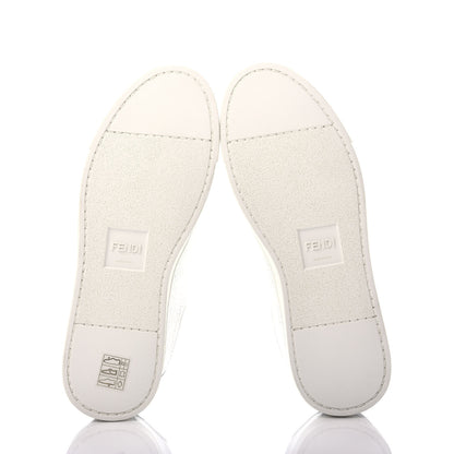 Fendi Metallic Vitello Lurex Rockoclick Slip On Sneakers 36.5 Silver 6 of 11