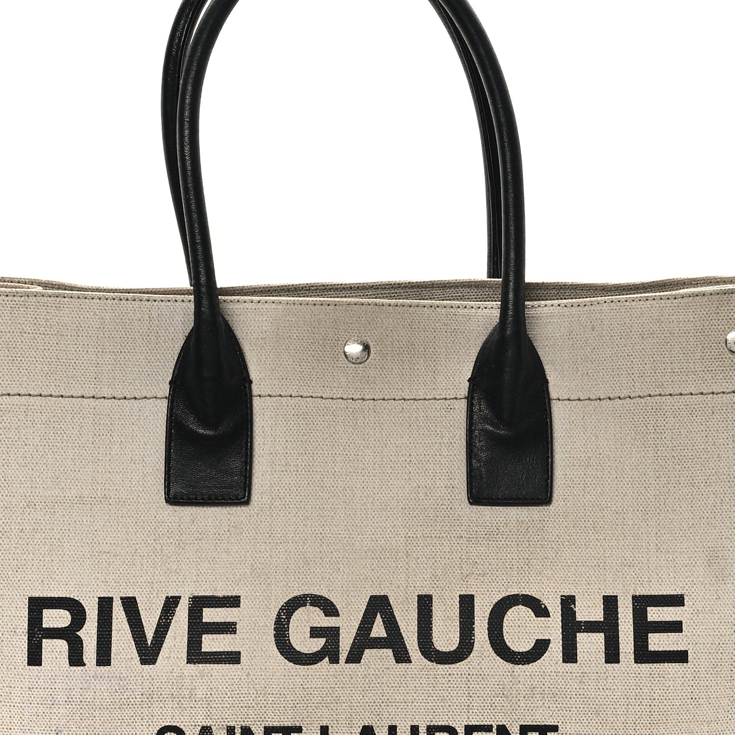 Linen Calfskin Rive Gauche Tote Optic White