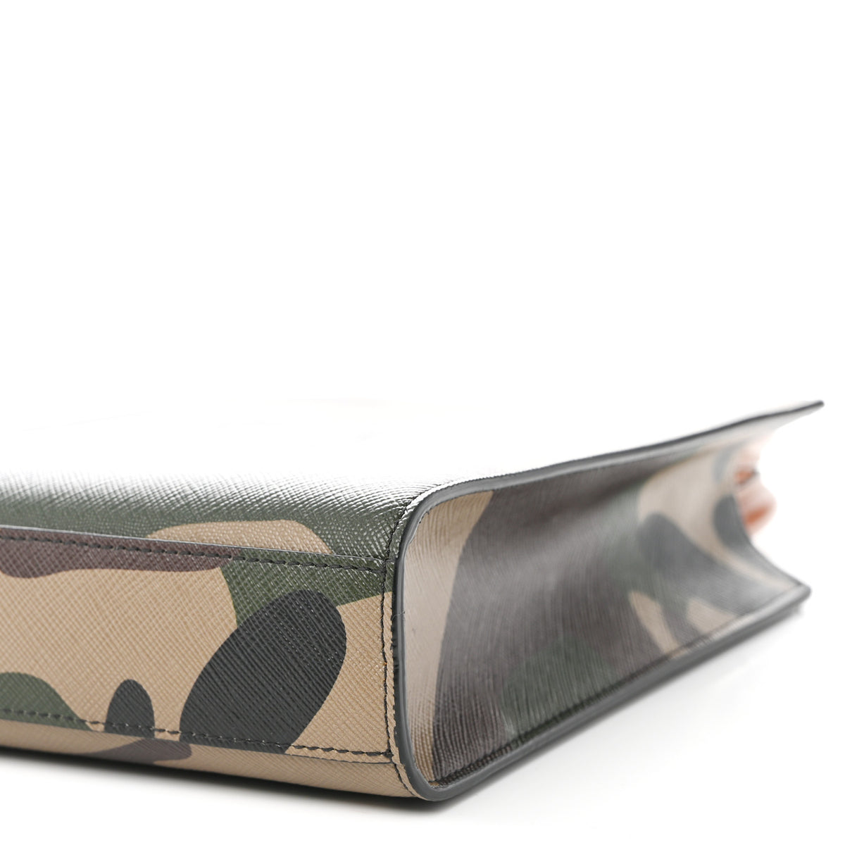 Canvas Calfskin Mini Vertical Cabas Khaki