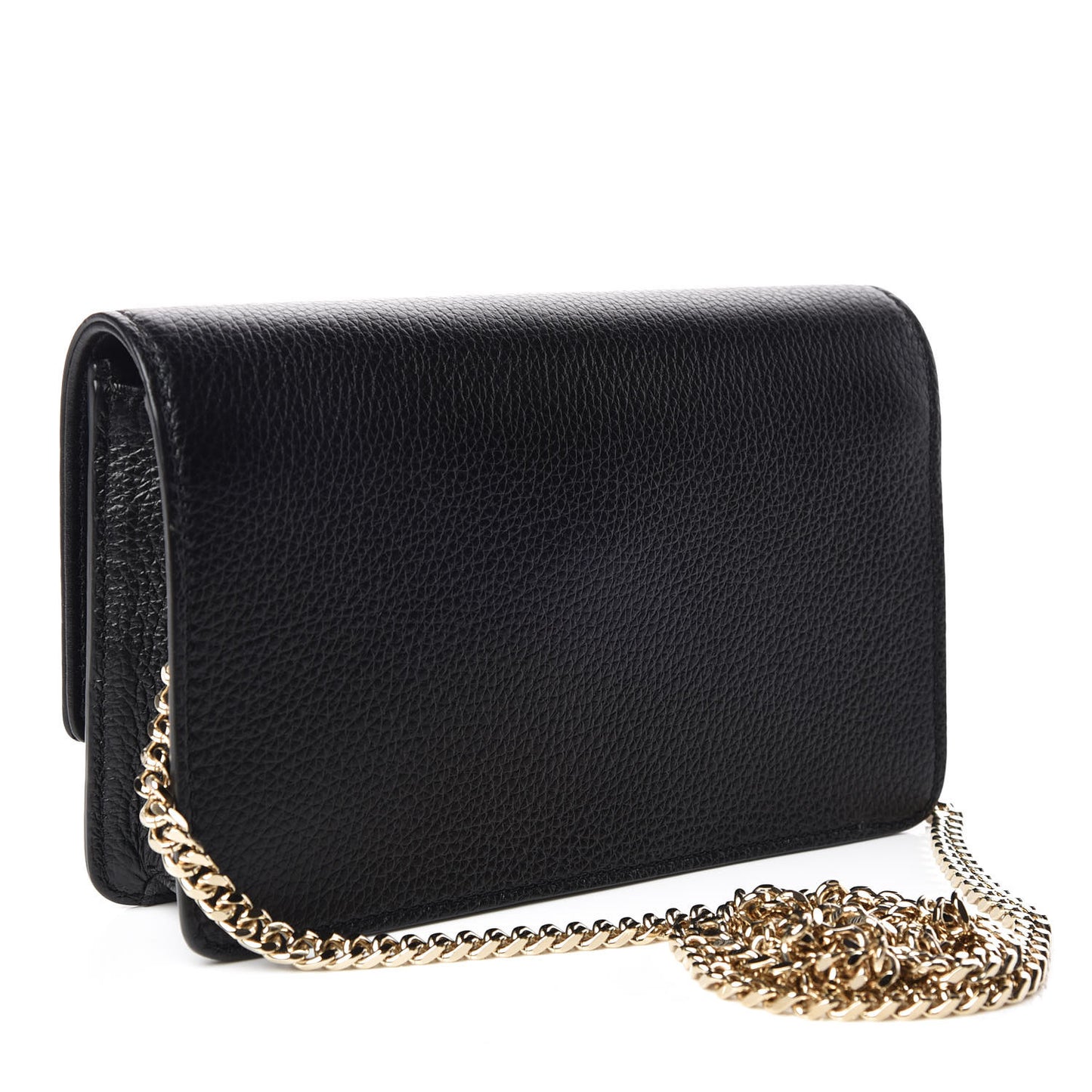 Grained Calfskin Palazzo Chain Evening Bag Black
