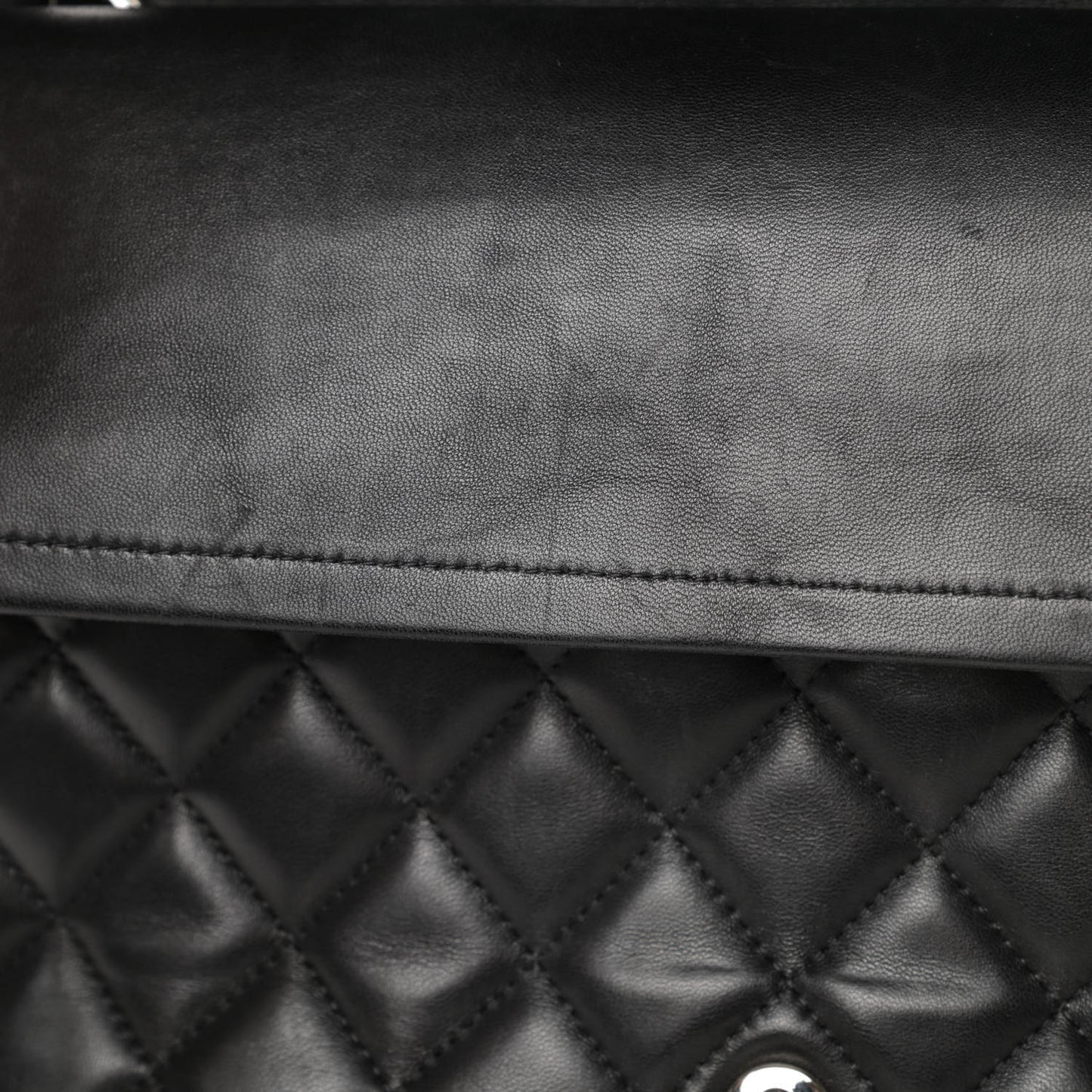Lambskin Quilted Maxi Double Flap Black