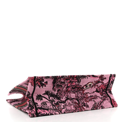 Christian Dior Canvas Embroidered Large Toile de Jouy Voyage Book Tote Fuchsia Multicolor 3 of 11