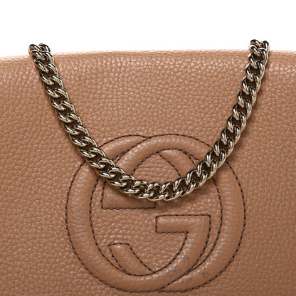 Gucci Pebbled Calfskin Medium Soho Flap Crossbody Camelia 8 of 13