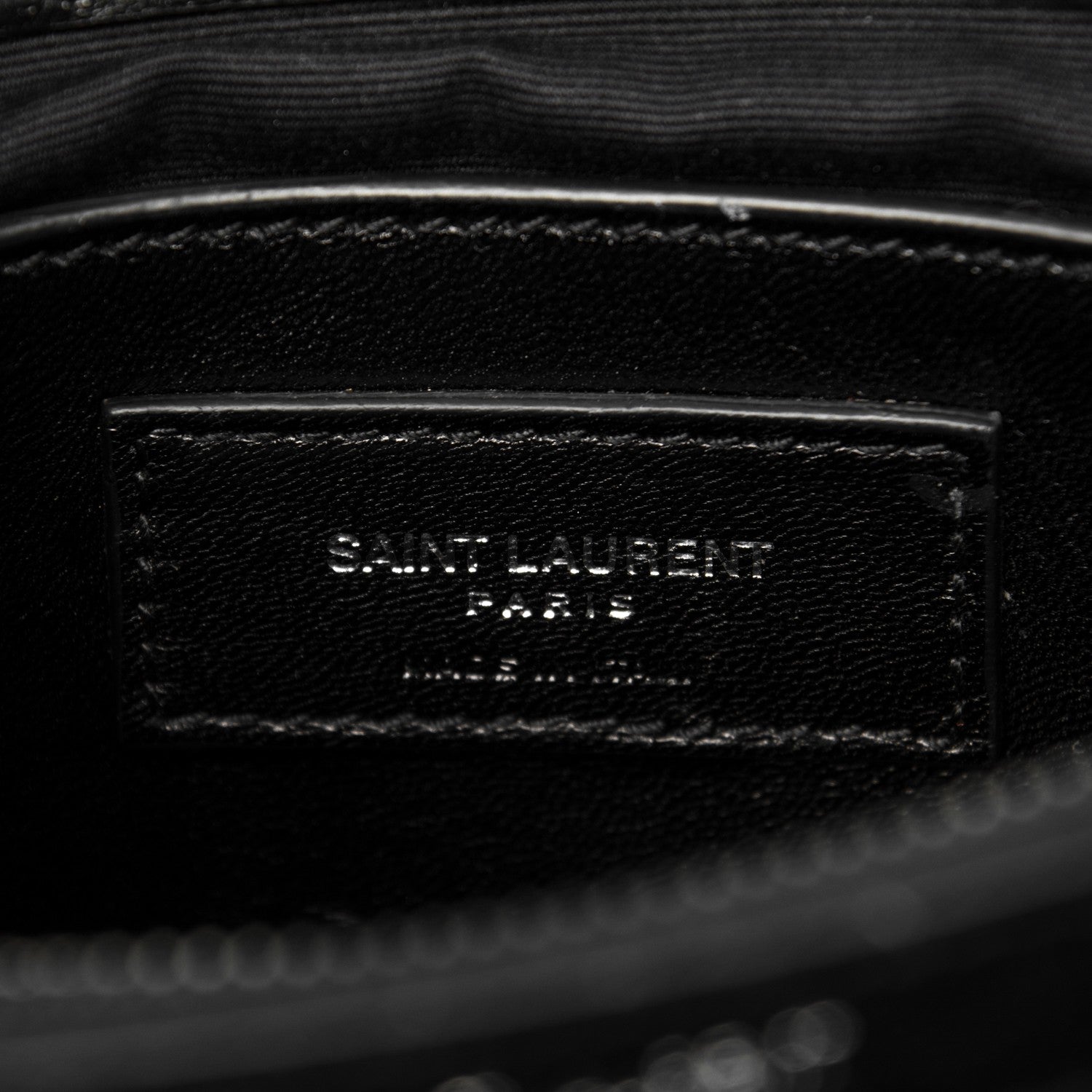 Saint Laurent Sheepskin Matelasse Chevron Monogram Medium College Bag Black 9 of 10