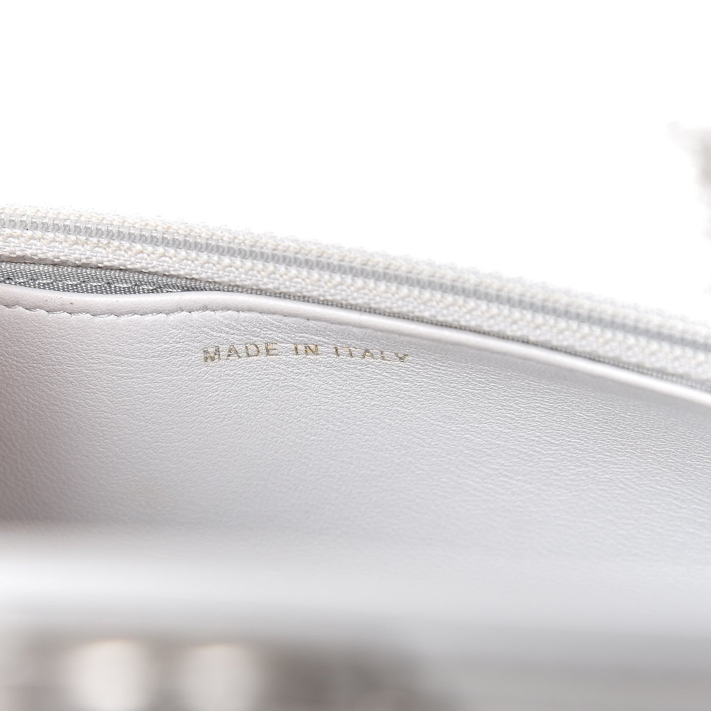 Metallic Galuchat Stingray Lambskin Boy Wallet On Chain WOC Silver