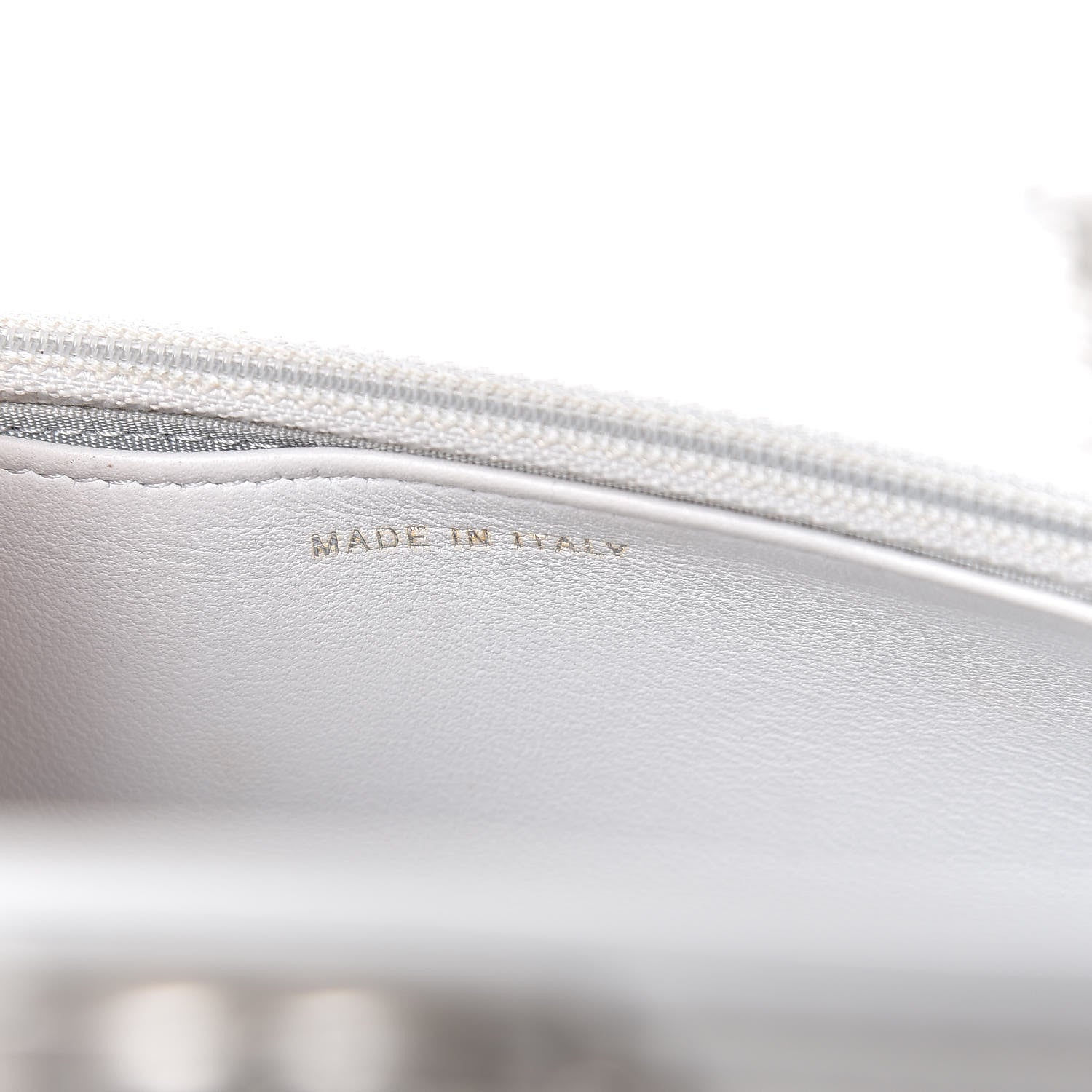 Chanel Metallic Galuchat Stingray Lambskin Boy Wallet On Chain WOC Silver 7 of 12