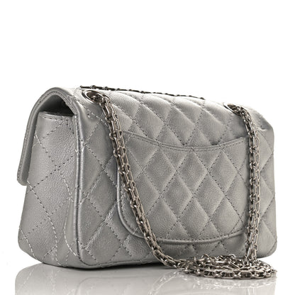 Chanel Metallic Grained Calfskin Quilted 2.55 Reissue Mini Flap Silver 3 of 12
