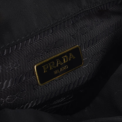 Prada Saffiano Tessuto Nylon Mini Bucket Crossbody Bag Black 7 of 8