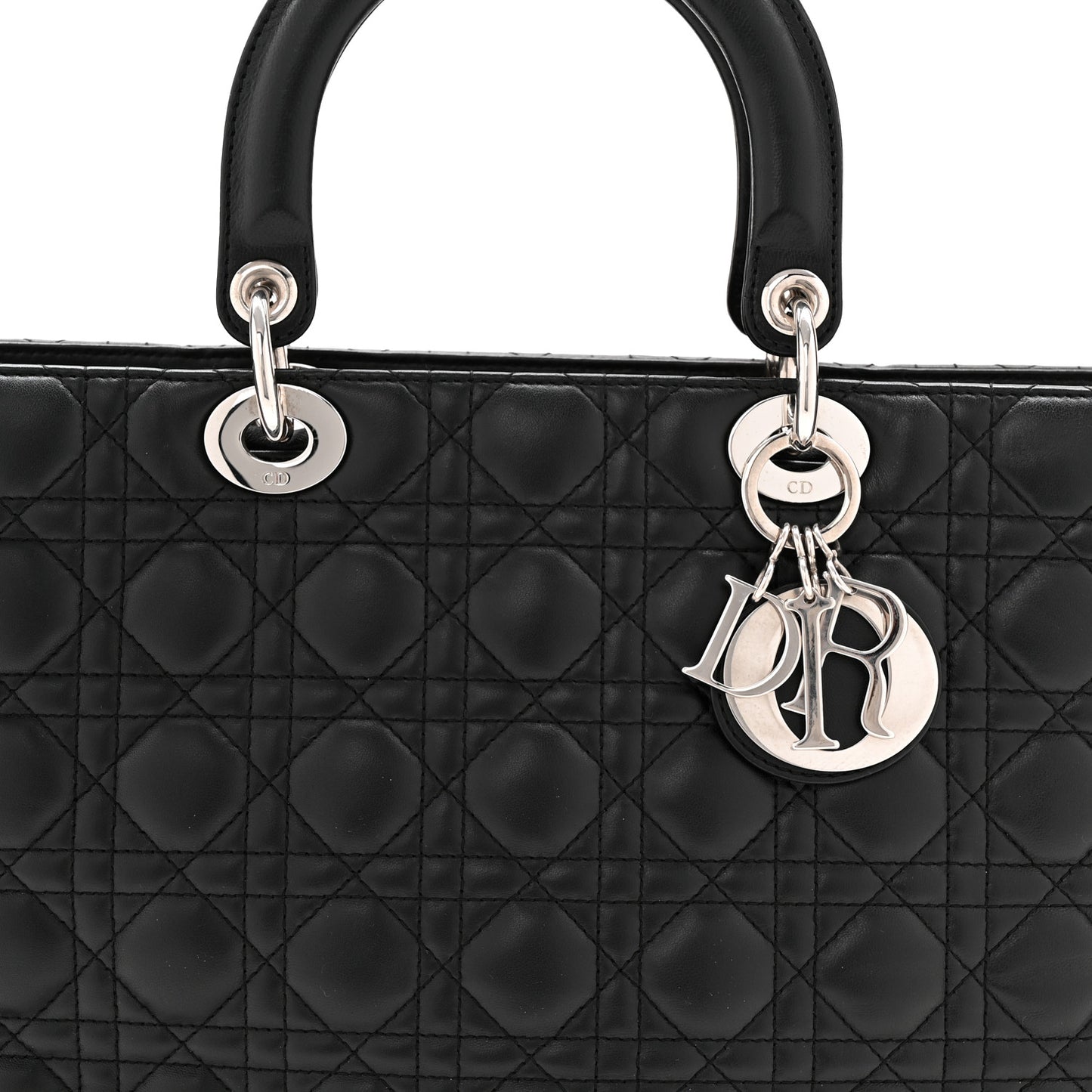 Lambskin Cannage Large Lady Dior Black