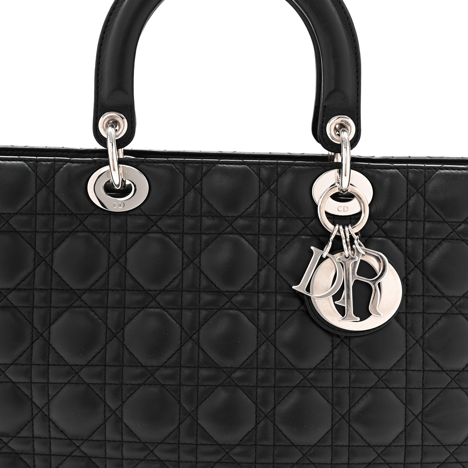 Christian Dior Lambskin Cannage Large Lady Dior Black 8 of 11