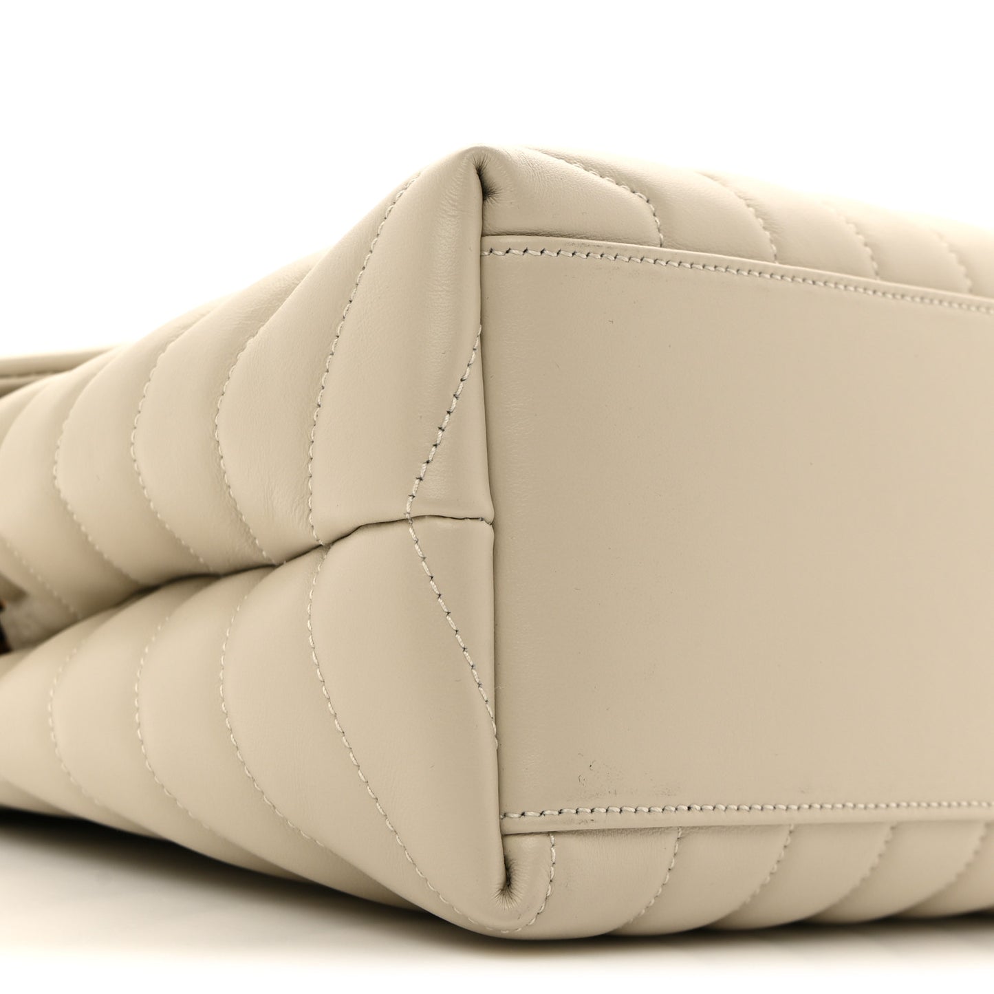 Calfskin Y Quilted Monogram Medium Loulou Chain Satchel Crema Soft
