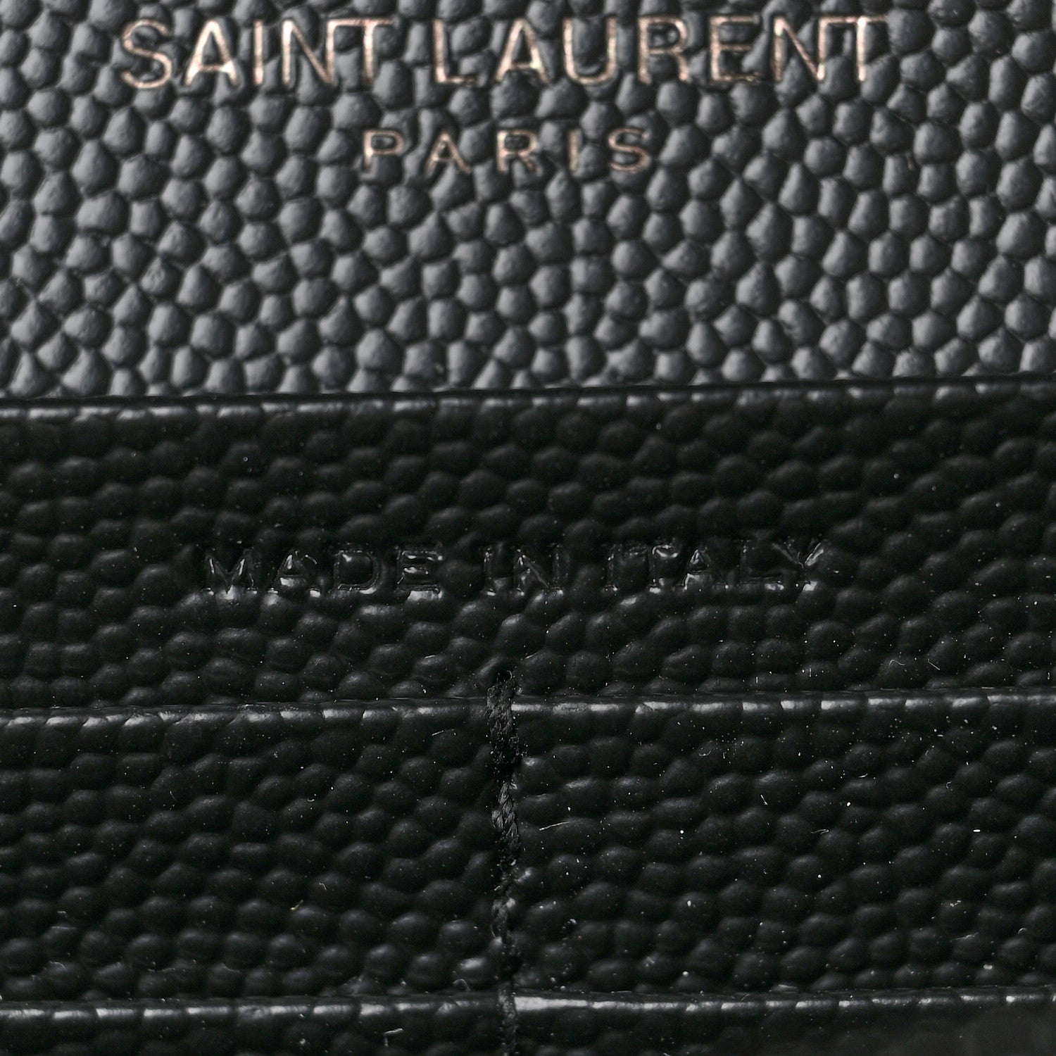 Saint Laurent Grain De Poudre Matelasse Chevron Monogram Chain Wallet Black 6 of 6