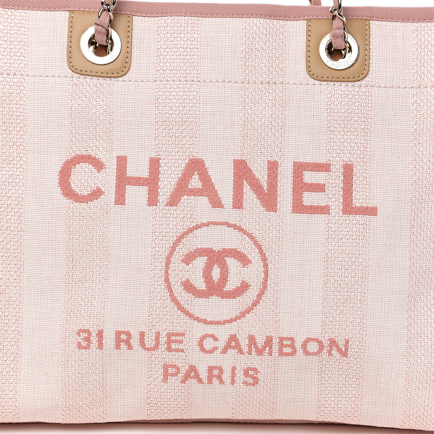 Mixed Fibers Striped Small Deauville Tote Light Pink