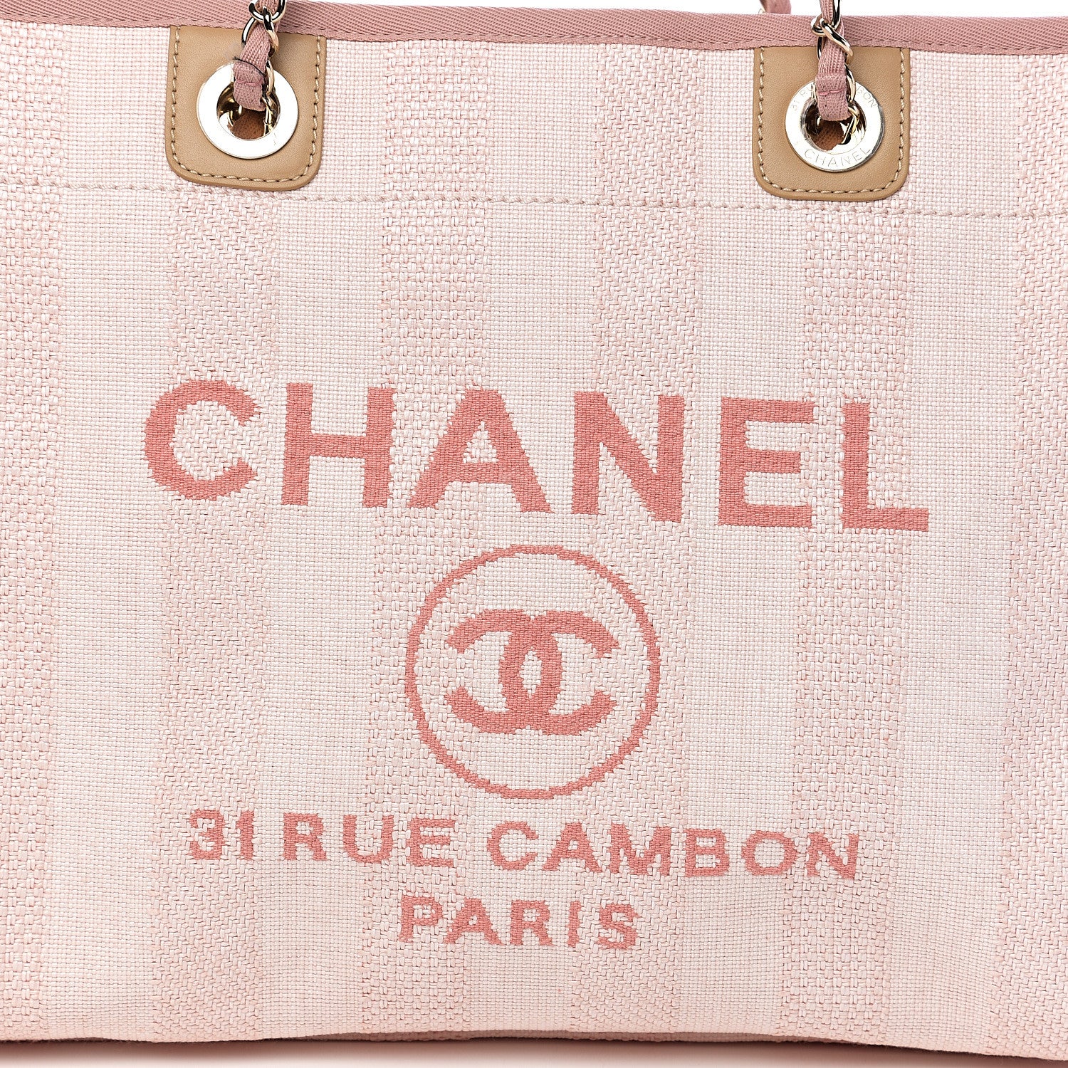 Chanel Mixed Fibers Striped Small Deauville Tote Light Pink 7 of 9