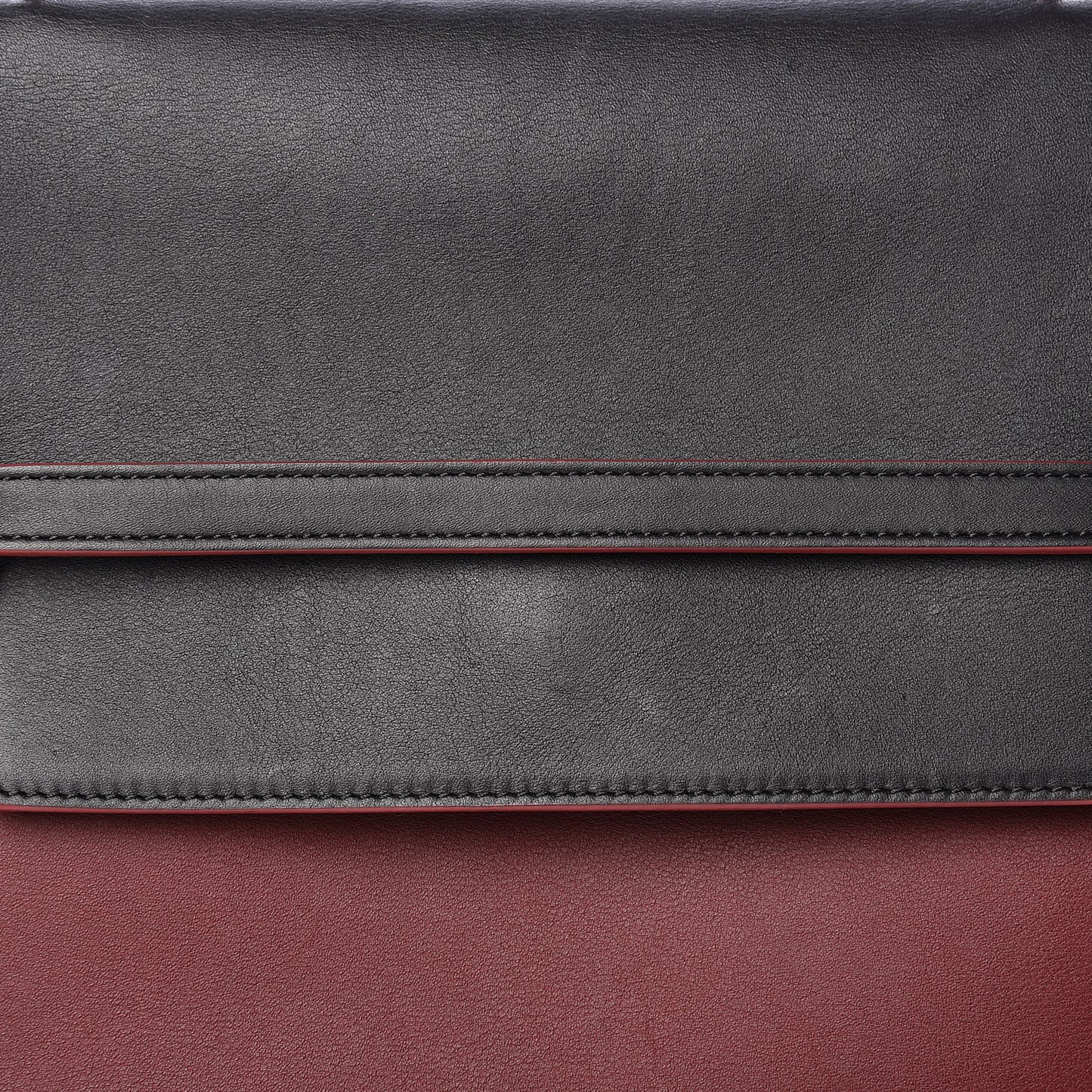 Smooth Calfskin Bi-Color Mini Belt Bag Burgundy Black