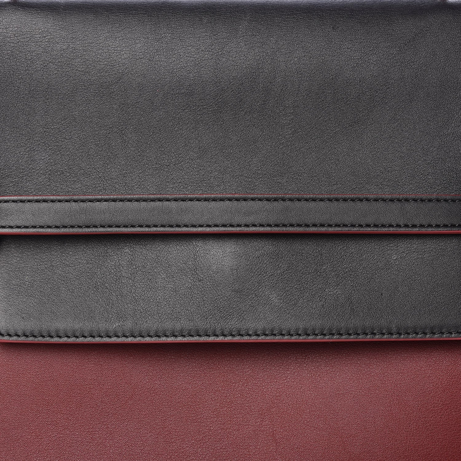 Celine Smooth Calfskin Bi-Color Mini Belt Bag Burgundy Black 9 of 11
