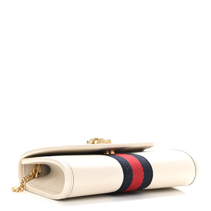 Gucci Textured Calfskin Web Mini Rajah Slim Flap Shoulder Bag Mystic White 4 of 10