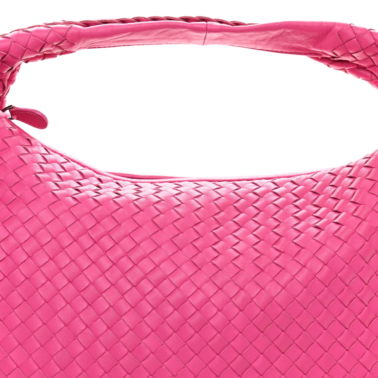 Nappa Intrecciato Large Veneta Hobo Rosa Shock