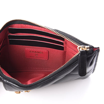 Chanel Goatskin Quilted 19 Flat Wallet Pouch Black 4 of 6