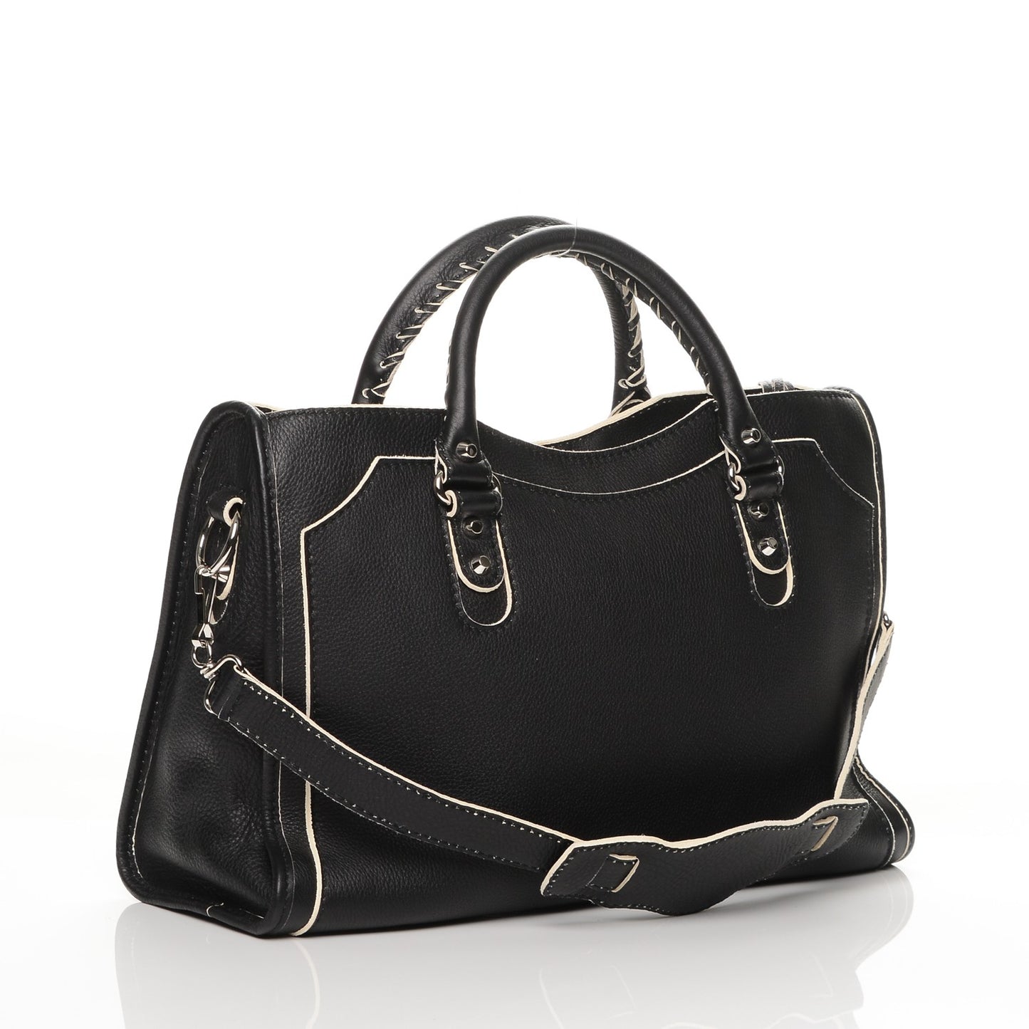 Supple Grained Calfskin Classic Silver Hardware Highlight City Black