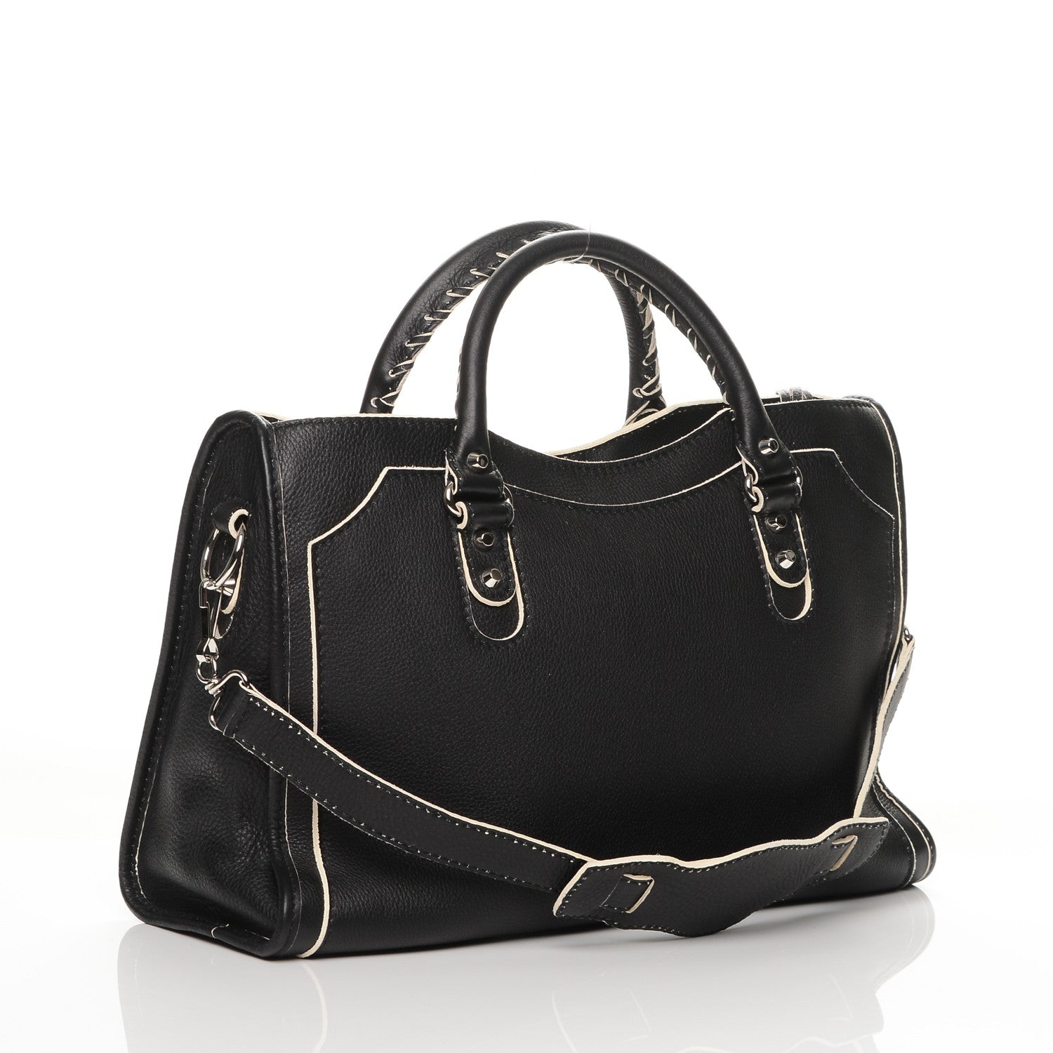 Balenciaga Supple Grained Calfskin Classic Silver Hardware Highlight City Black 3 of 6