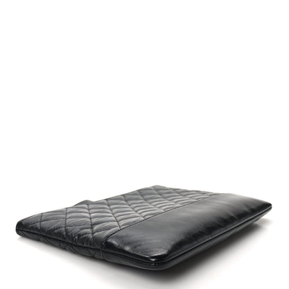Chanel Aged Calfskin Quilted Medium Gabrielle Cosmetic Case Black 4 of 11