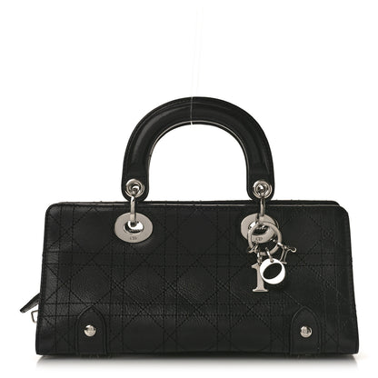 Christian Dior CHRISTIAN DIOR Calfskin Cannage Stitched Small East West Lady Dior Black 1 of 10