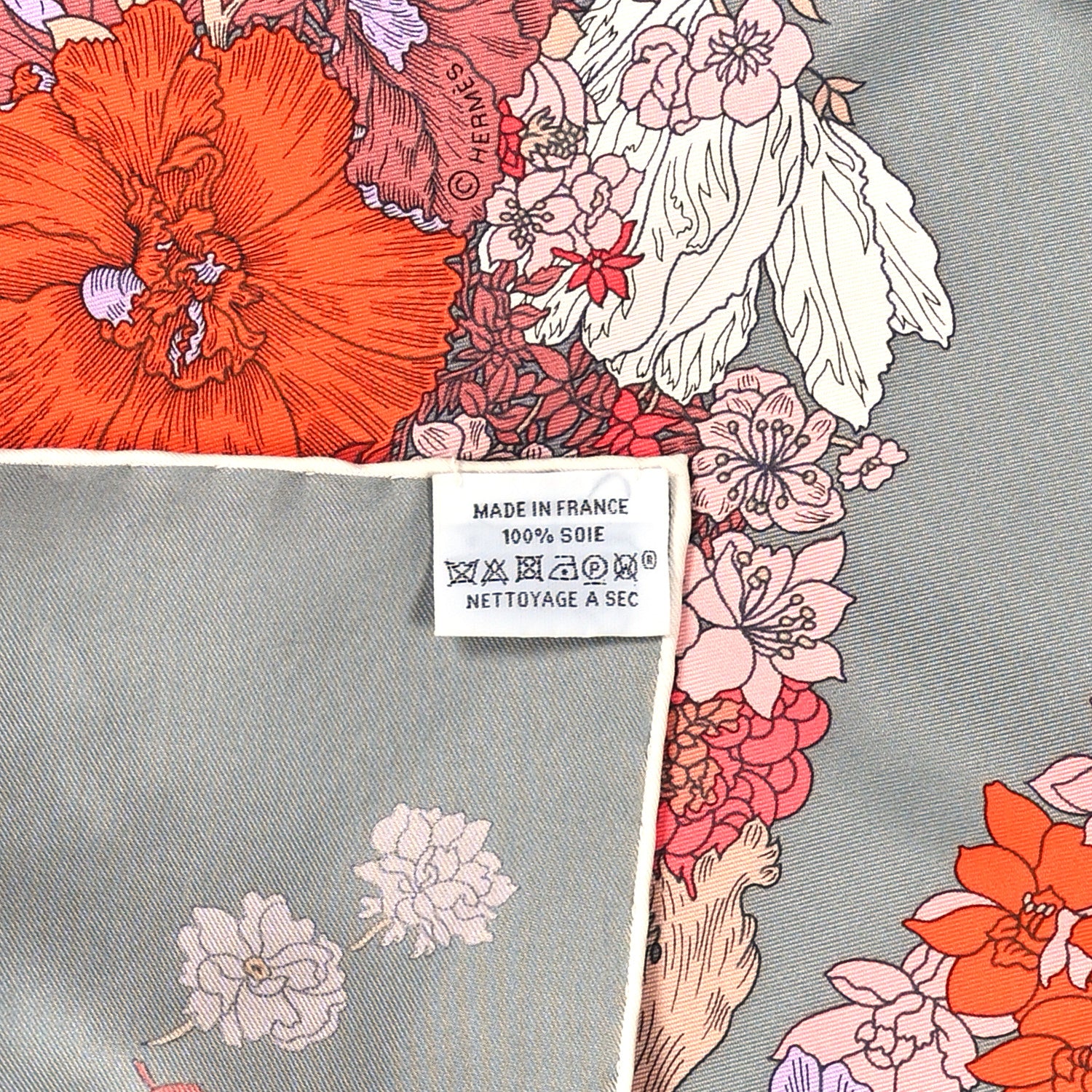 Hermes Silk Robe Legere Scarf 90 Gris Corail Rose Pourpre 3 of 3