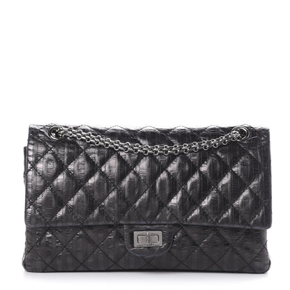 Chanel Metallic Calfskin Striped 2.55 Reissue 226 Flap Black 1 of 12