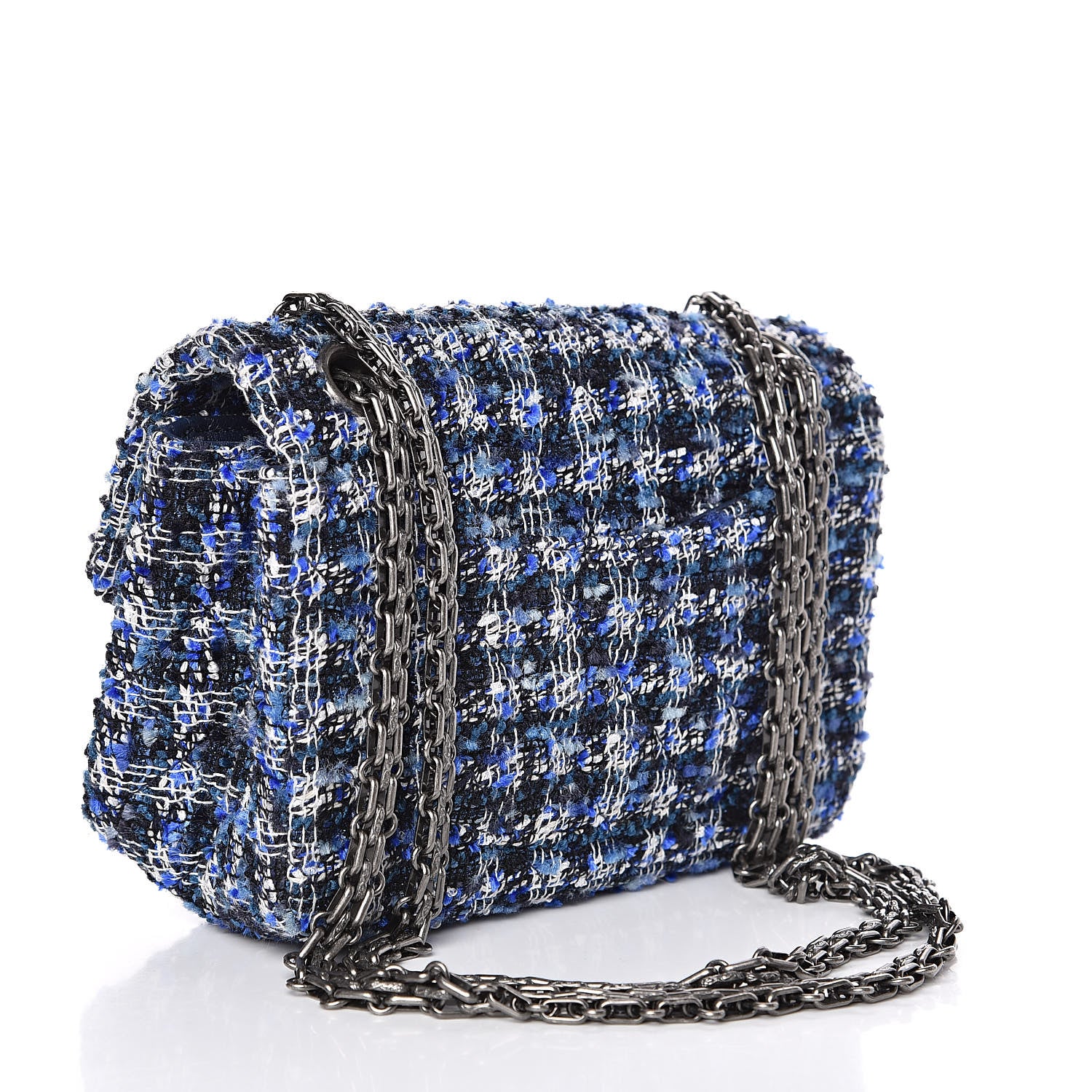 Chanel Tweed Quilted 2.55 Reissue Mini Flap Blue 3 of 10