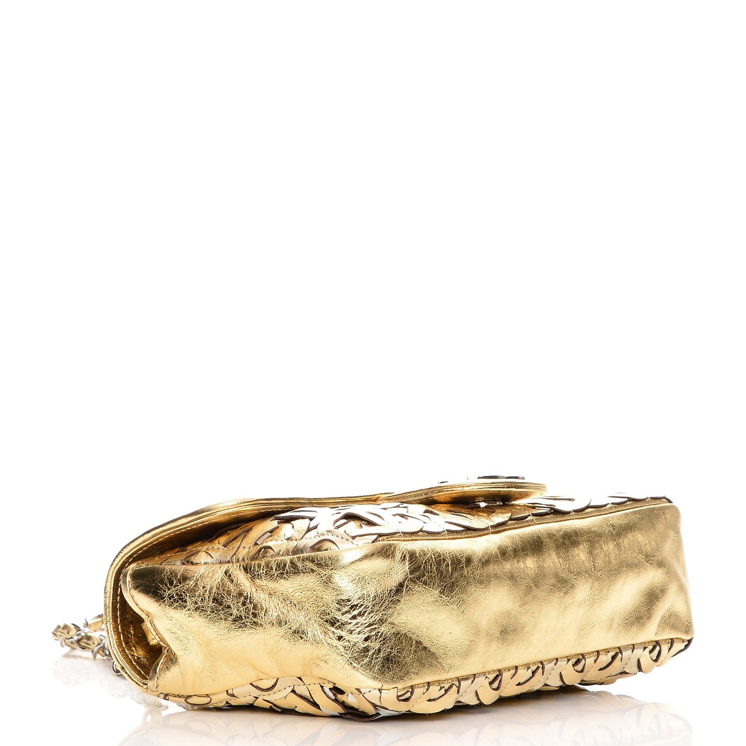 Chanel Metallic Crackled Calfskin Medium CC Mix Flap Gold 4 of 7