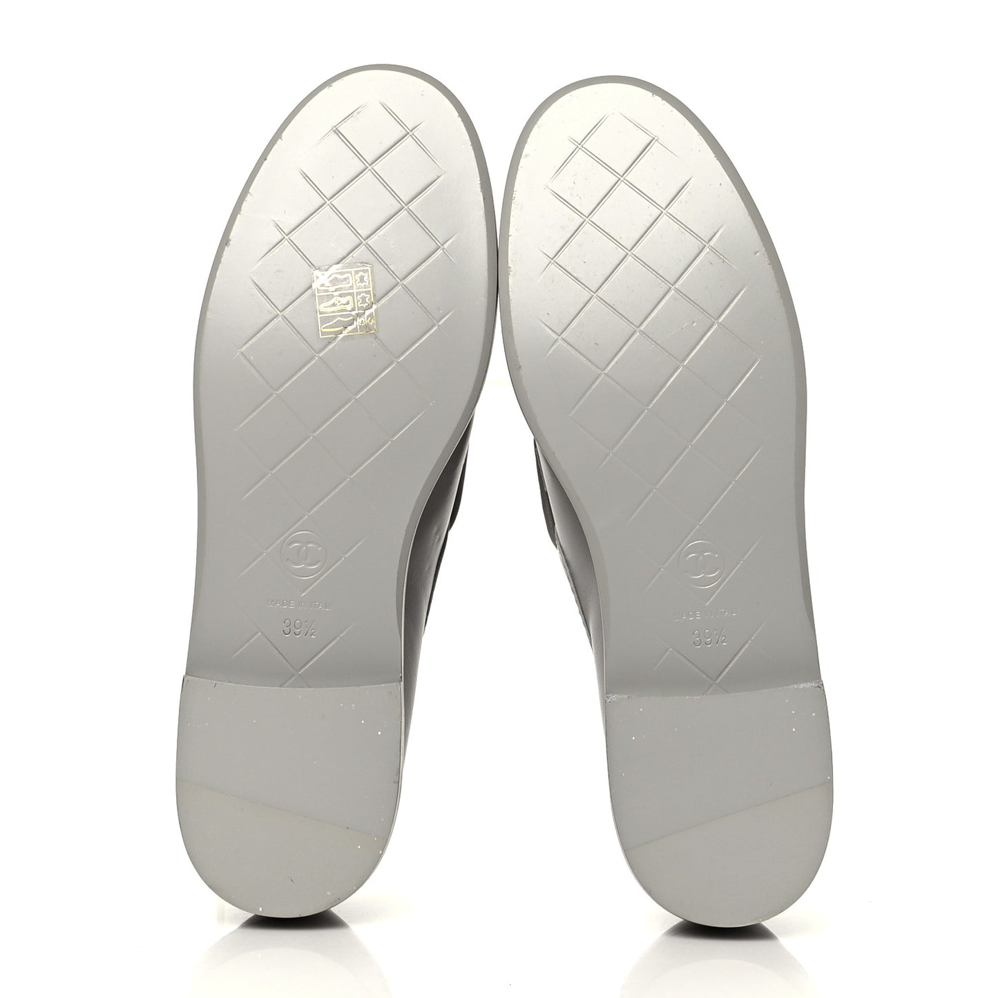Lambskin Quilted CC Turnlock Loafers 39.5 Grey