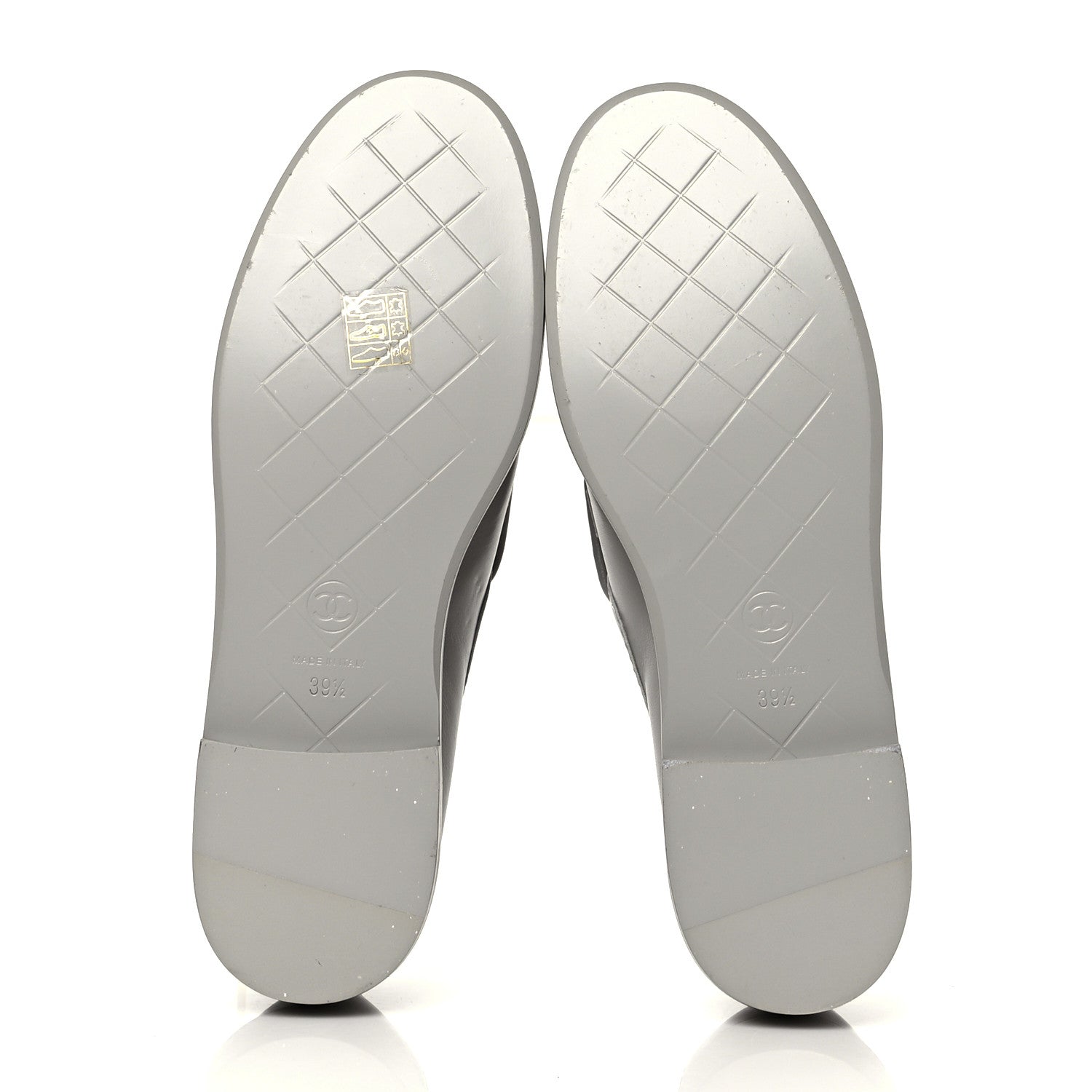 Chanel Lambskin Quilted CC Turnlock Loafers 39.5 Grey 5 of 8