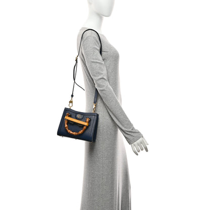 Gucci Textured Dollar Calfskin Web Mini Diana Tote Bag Royal Crop 2 of 11
