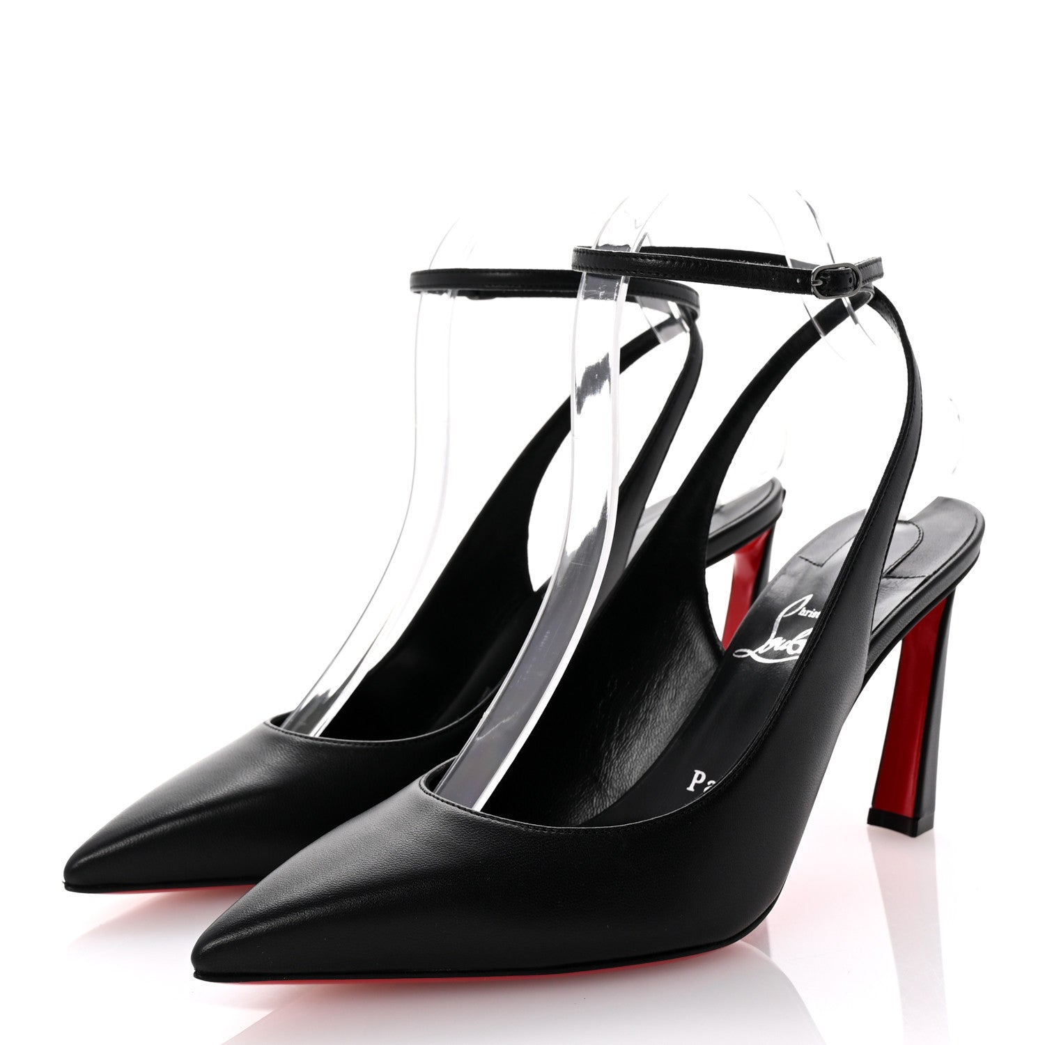 Christian Louboutin Calfskin Condora Sling 100 Pumps 37 Black 4 of 9