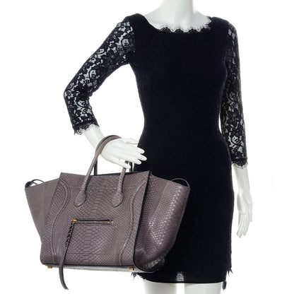 Celine Python Medium Phantom Luggage Grey 2 of 7