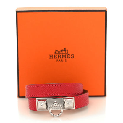 Hermes Epsom Rivale Double Tour Bracelet S Rouge Casaque 7 of 7