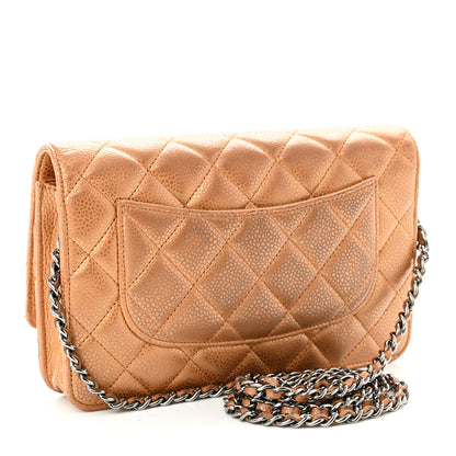 Chanel Metallic Caviar Quilted Wallet On Chain WOC Copper 3 of 12