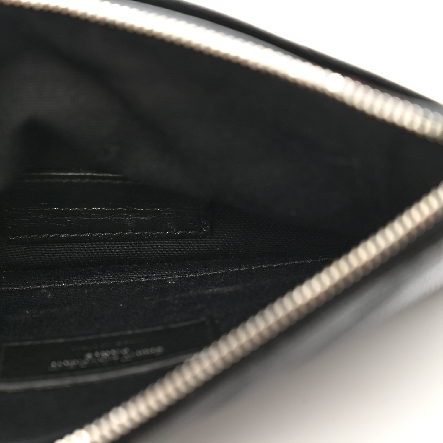 Saint Laurent Grain De Poudre Chevron Monogram Bill Pouch Black 5 of 10