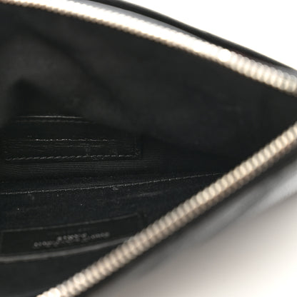 Saint Laurent Grain De Poudre Chevron Monogram Bill Pouch Black 5 of 10