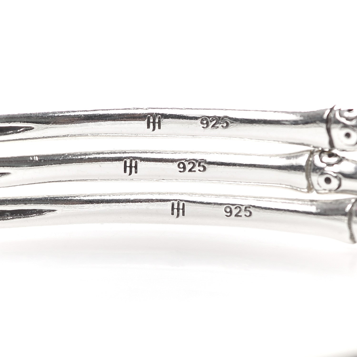 John Hardy Sterling Silver Bamboo Bangle Bracelet Set of 3 5 of 5
