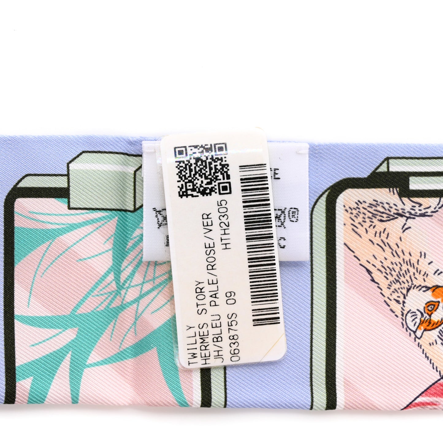 Silk Story Twilly Blue Pale Rose Vert