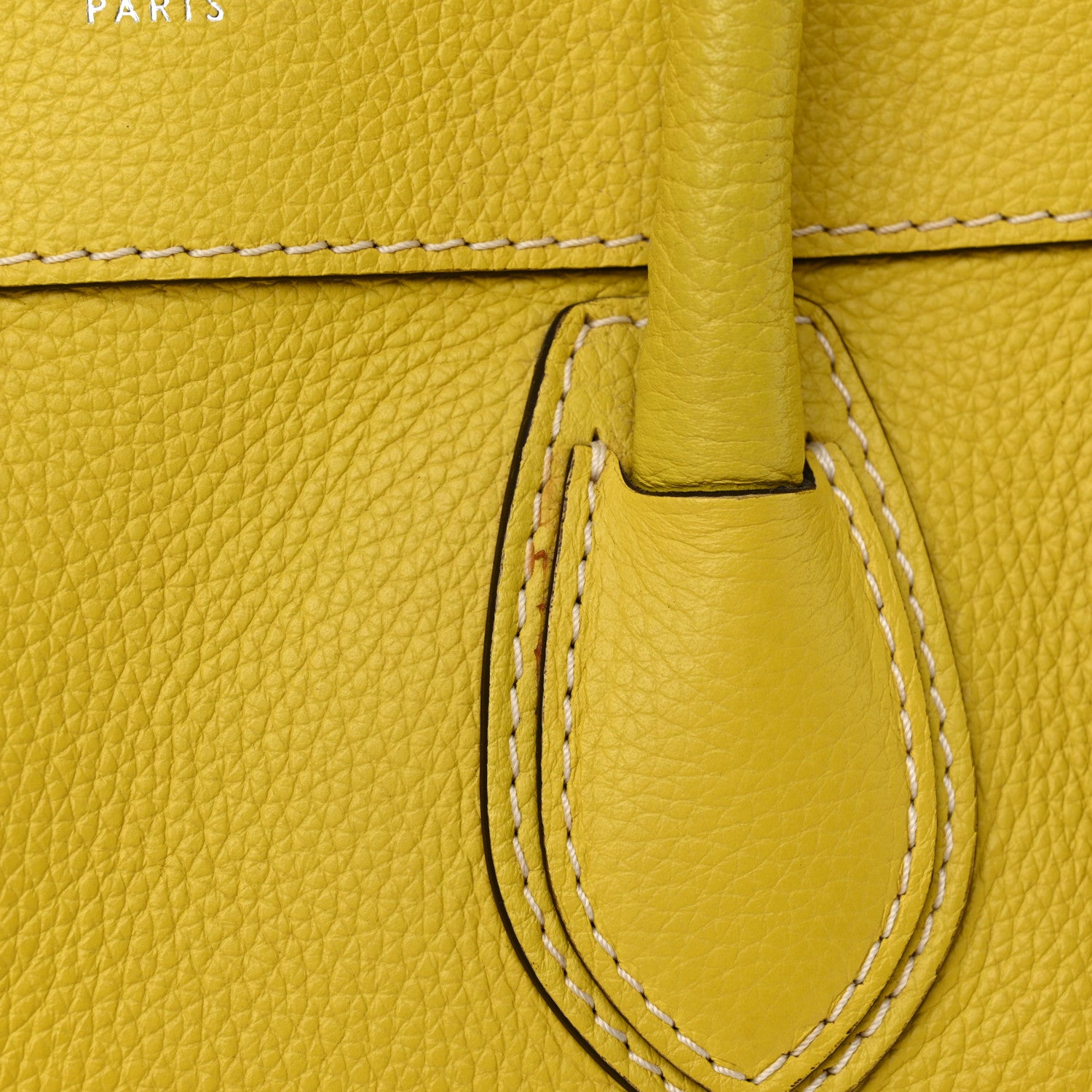 Celine Drummed Calfskin Micro Luggage Citron 12 of 14