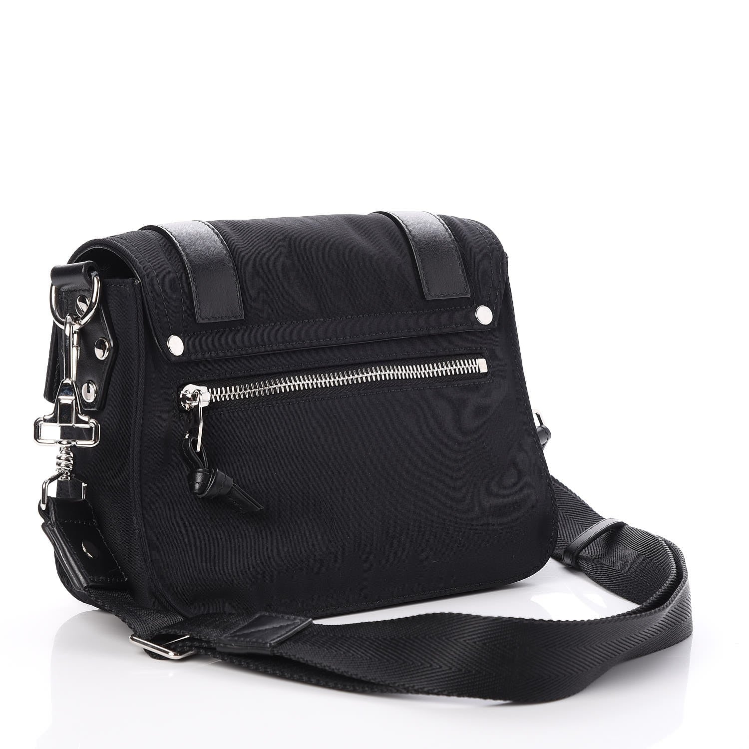 Proenza Schouler Nylon Calfskin PS1 Pouch Messenger Black 3 of 8