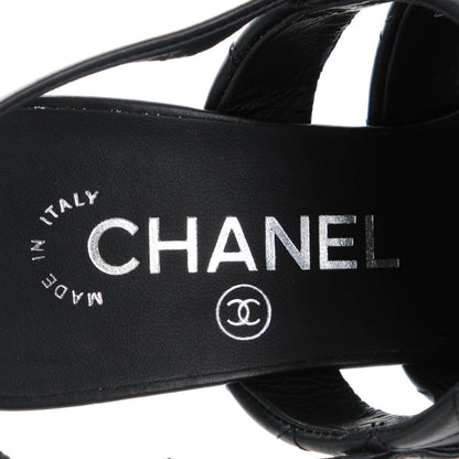 Chanel Calfskin Quilted Sandals 36 Black 6 of 9