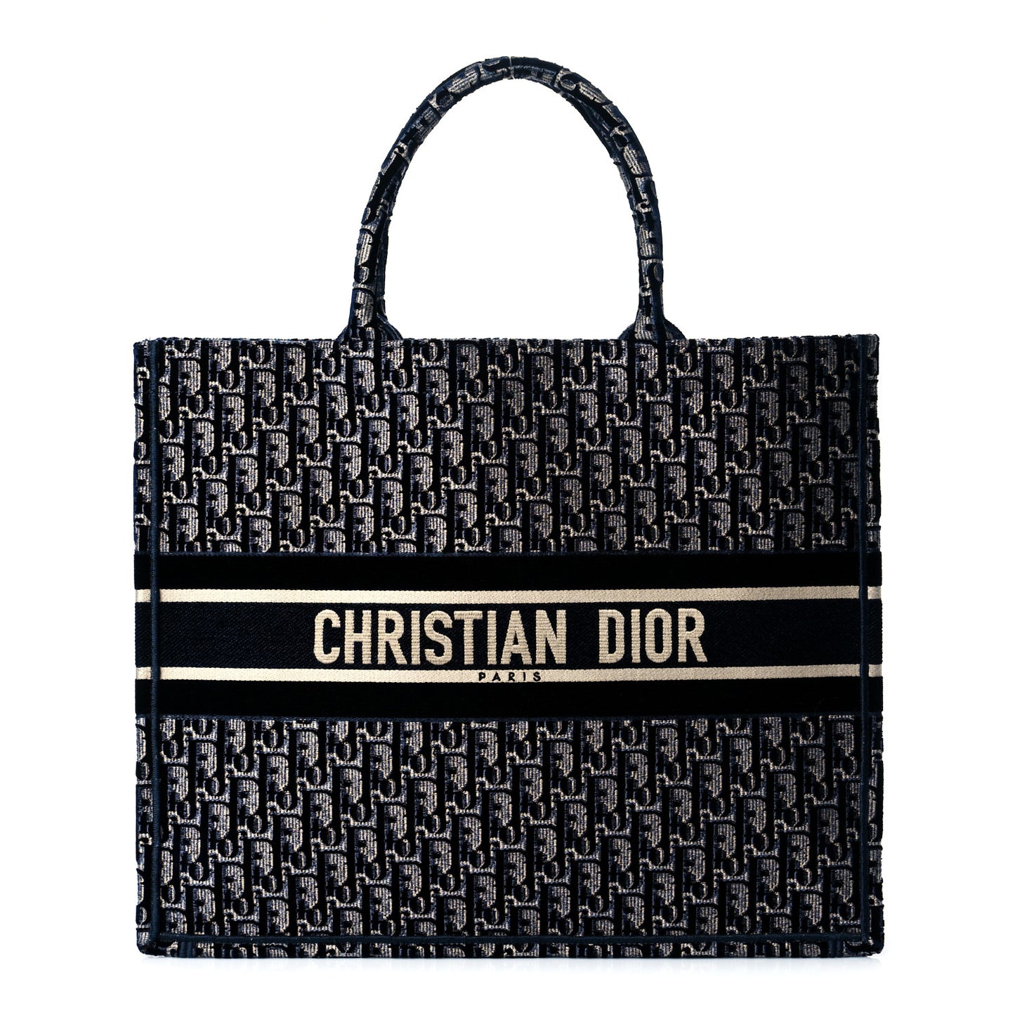 Oblique Velvet Book Tote Blue Multicolor