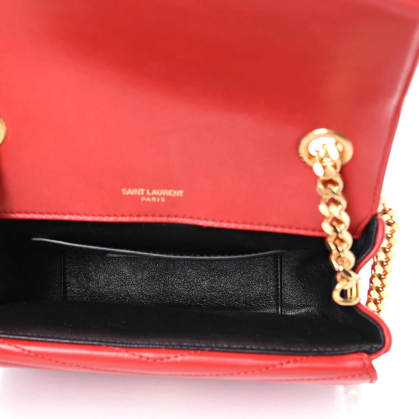 Lambskin Matelasse Chevron Monogram Small Sulpice Bag Red